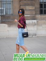 Mix đồ cực chất với chân váy denim
