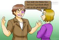 Mặt thâm tím vì tranh luận