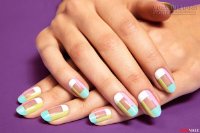Học cách làm nail sọc Mani màu pastel