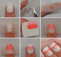 Nail trái tim theo xu hướng Ombre