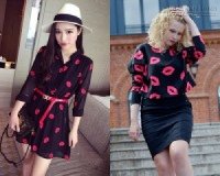Bắt kịp xu hướng thời trang với váy áo họa tiết đôi môi