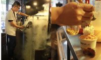 Choáng với quy trình làm kem tươi siêu nhanh từ ni-tơ lỏng