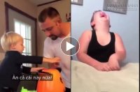 Phản ứng siêu hài của bé khi biết bị ăn mất kẹo