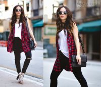 Cực chất với bộ đôi áo kẻ caro và quần jeans cá tính