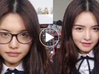 Nữ sinh Hàn Quốc xinh như hoa sau 2 phút biến hình