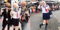 Dân tình xôn xao khi Cụ ông váy thủy thủ xuất hiện giữa Sài Gòn