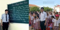 Thầy giáo trẻ chữ đẹp như in khiến dân mạng điêu đứng