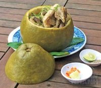 Tuyệt chiêu làm món đặc sản gà hấp trái bưởi thơm ngon, độc đáo, lạ miệng