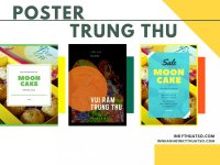 Mẫu poster Trung Thu dán cửa kính - poster hình chữ nhật