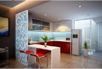 Chung cư The Goldview - vách ngăn cnc trang trí phòng khách và bếp