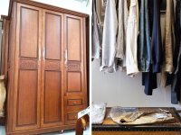 Mẫu tủ quần áo 3 buồng gỗ tự nhiên đẹp