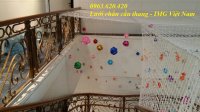 Lưới an toàn dù trắng sử dụng dùng để che chắn cầu thang