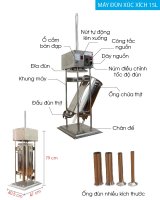 Chi tiết thông số máy đùn xúc xích dùng điện 15 Lit ETV15L