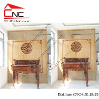 Thiết kế nội thất phòng khách có bàn thờ hiện đại