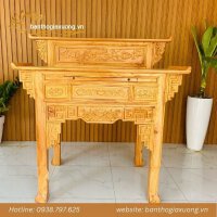Mẫu bàn thờ đứng 2 tầng gỗ gõ đỏ cổ điển sang trọng
