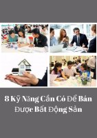 8 Kỹ Năng Cần Có Để Bán Được Bất Động Sản