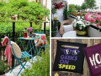 Trang trí ban công rực rỡ sắc màu cùng đệm ngồi họa tiết