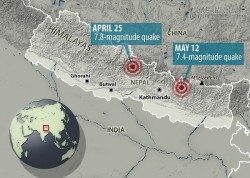 Lại thêm một trận động đất nữa xảy ra ở Nepal mạnh 7,4 độ Richter khiến ít nhất 42 người chết