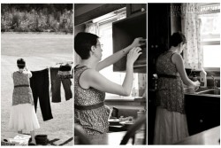 Mẹ Tây dạy ba con chăm làm việc nhà