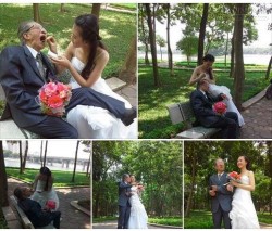 Ảnh cưới cụ ông và cô gái trẻ như học sinh ở Việt Nam gây xôn xao