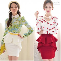 F5 phong cách công sở với váy áo peplum xếp nếp đầy ấn tượng