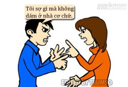 Vợ vui vì ông chồng trả lời lớn tiếng