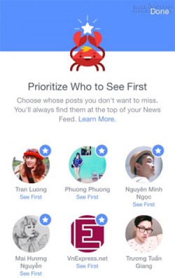 Người dùng Facebook có thể ưu tiên bạn bè trên News Feed