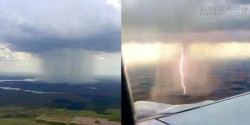 Siêu ấn tượng khoảnh khắc ngắm mưa từ trên máy bay