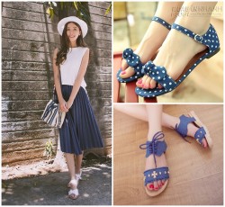 Cách diện sandal vải lãng mạn đón Thu sang