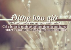 Những điều đừng bao giờ đánh mất