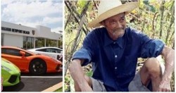 Cô nhân viên và ông cụ nông dân nghèo tại triển lãm xe hơi đắt tiền