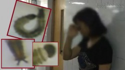 Cô gái phát hoảng súc miệng nhổ ra một đống côn trùng màu đen