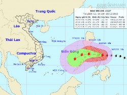 Giật trên cấp 17, siêu bão Melor có thể đổi hướng