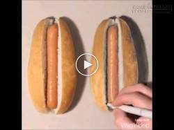 Chiếc bánh hotdog được vẽ 3D khiến người xem điên đầu vì giống như thật