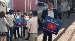 Nam thanh niên cho dân giật tiền giữa phố Sài Gòn