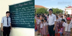Thầy giáo trẻ chữ đẹp như in khiến dân mạng điêu đứng