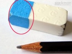 99% người dùng không biết cách chính xác để dùng phần màu xanh trên cục tẩy quen thuộc này
