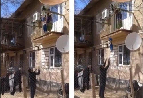 Kinh ho&agrave;ng: Mẹ thả con từ ban c&ocirc;ng xuống đất v&igrave; lười đi cầu thang