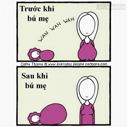 Hình ảnh hài hước về hành trình nuôi con bằng sữa mẹ