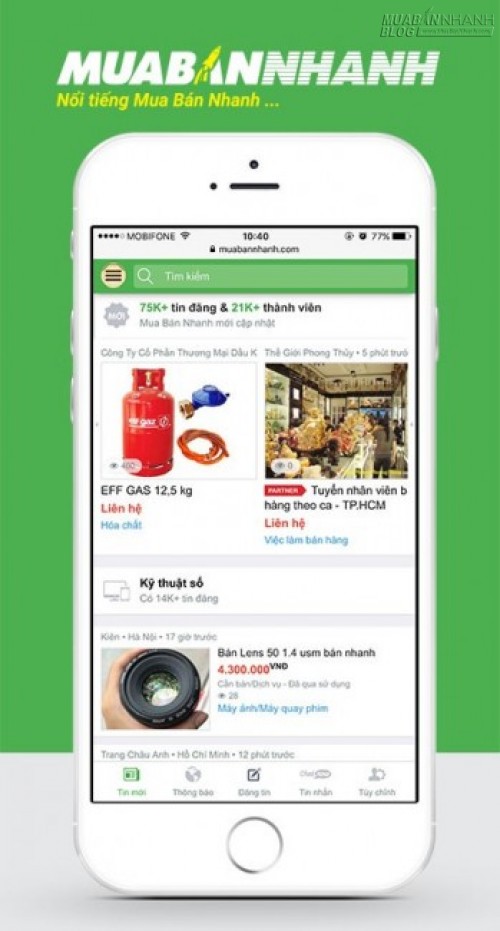 MuaBanNhanh.com đi đầu xu hướng thương mại di động (M-commerce)