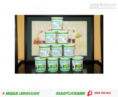 Sơn màu đuổi gián Antimos | Quy cách: 1000ml | Giá: 250.000đ | Mô tả: Các đồ nội thất vật dụng như bàn ghế, tử quần áo, các đồ mĩ nghệ... đều có thể sử dụng sơn Antimos mà không sợ bị ảnh hưởng đến chất lượng sau khi sơn. Antimos là sơn trong có bề mặt bán mờ, Khi mới được sơn, bề mặt sơn có màu xanh dương và sẽ dần dần trả lại màu sắc vốn có của tường nhà bạn., 5