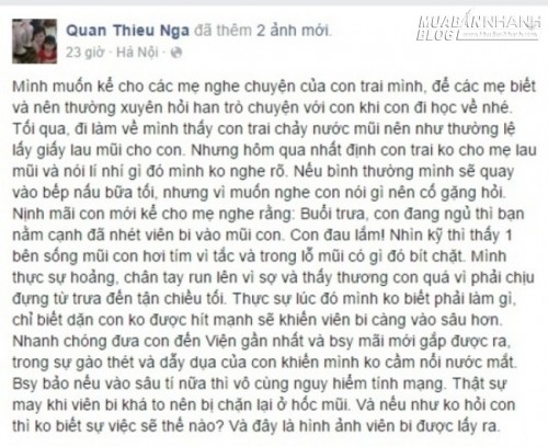 Đón con từ lớp mẫu giáo về, mẹ tá hỏa thấy vật suýt giết chết con từ lỗ mũi