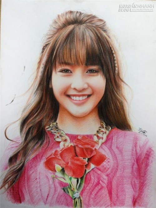 Các cô gái đẹp lung linh qua nét vẽ chì màu của chàng trai 9x