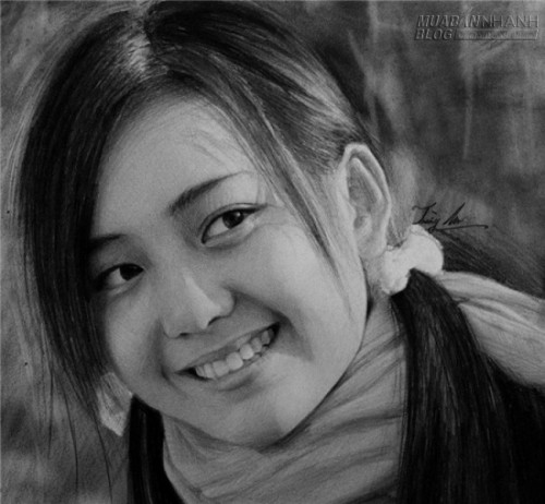 Các cô gái đẹp lung linh qua nét vẽ chì màu của chàng trai 9x