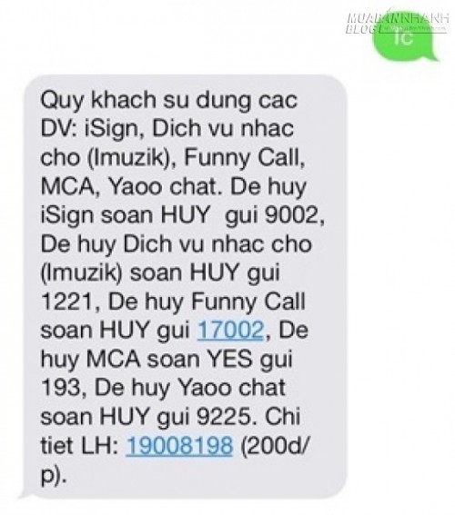 Chi tiết cách huỷ dịch vụ được ghi rõ