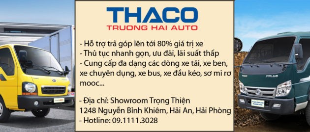 Xe tải Thaco trả góp Hải Phòng