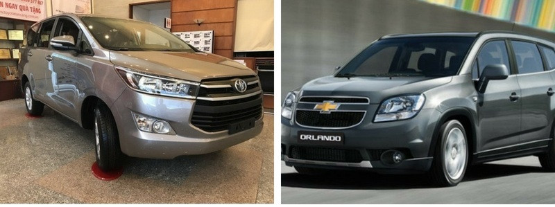 So sánh Toyota Innova 2018 và Chevrolet Orlando 2018