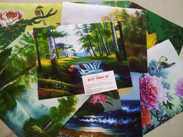 In tranh thủy mặc trên nền chất liệu canvas tại In Kỹ Thuật Số