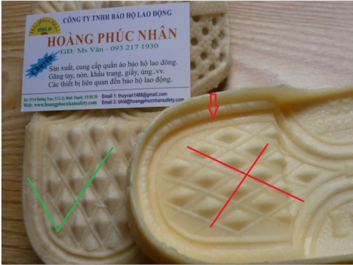 Kết cấu hình tổ ong dưới đế dép xịn
