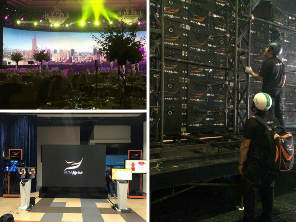 Cho thuê màn hình Led - lập trình tương tác Interactive Video Wall Elevator Flooring